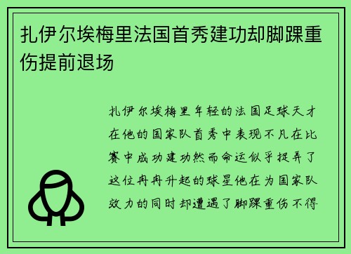 扎伊尔埃梅里法国首秀建功却脚踝重伤提前退场